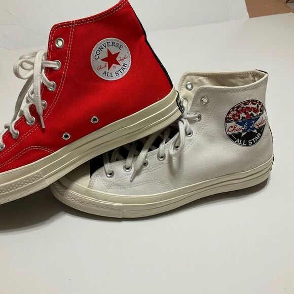 Converse Chuck ‘Logo Play’ White Rush Blue Hi Tops. Awesome! Unisex M 11.5, W9.5 - Picture 3 of 16